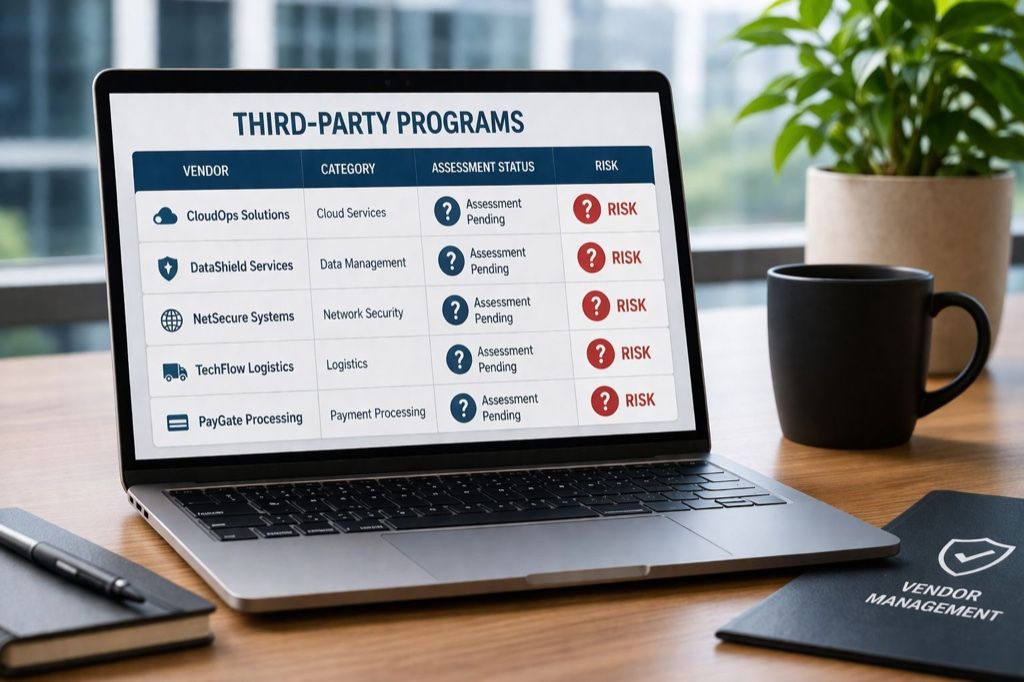 Security leader briefing executives on third-party risk with confidence