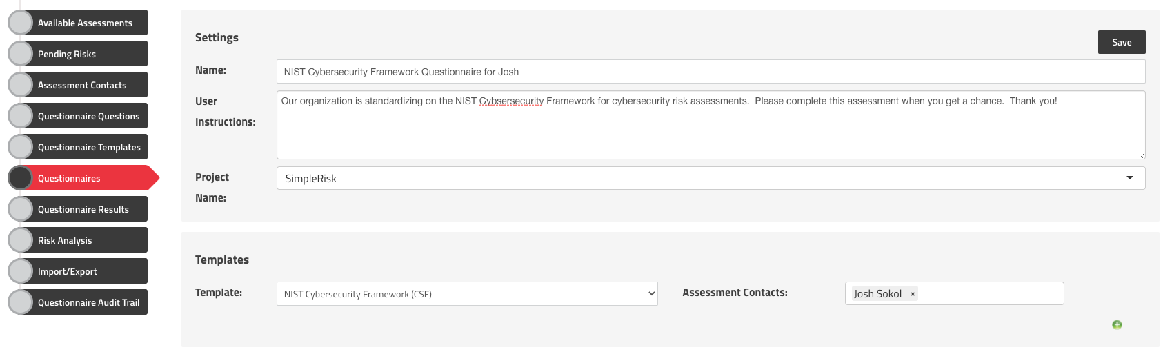 Creating a Risk Assessment Questionnaire