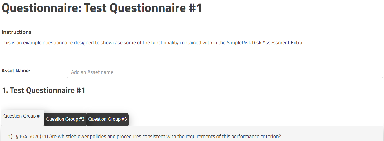 Tab Creation in Questionnaires