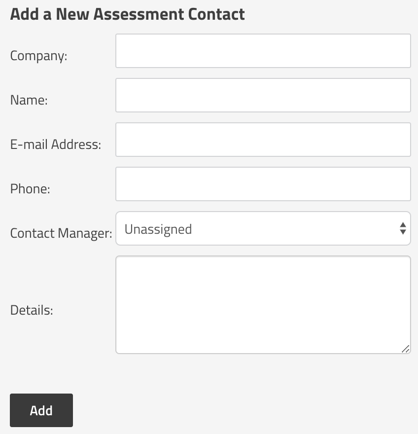 Adding an Assessment Contact in SimpleRisk