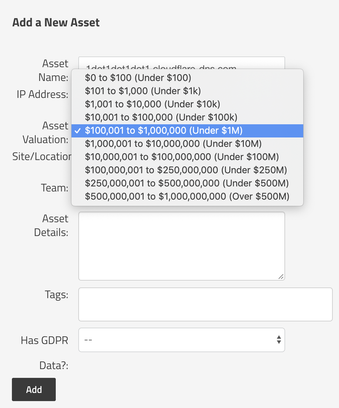 Asset Valuation