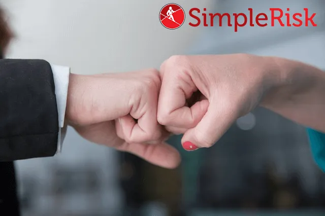 Fist bump between SimpleRisk and a partner for GRC as a Service