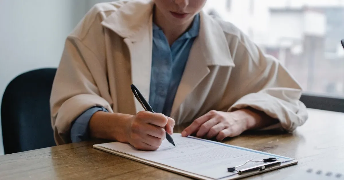 A person manually responding to a questionnaire instead of using risk assessments