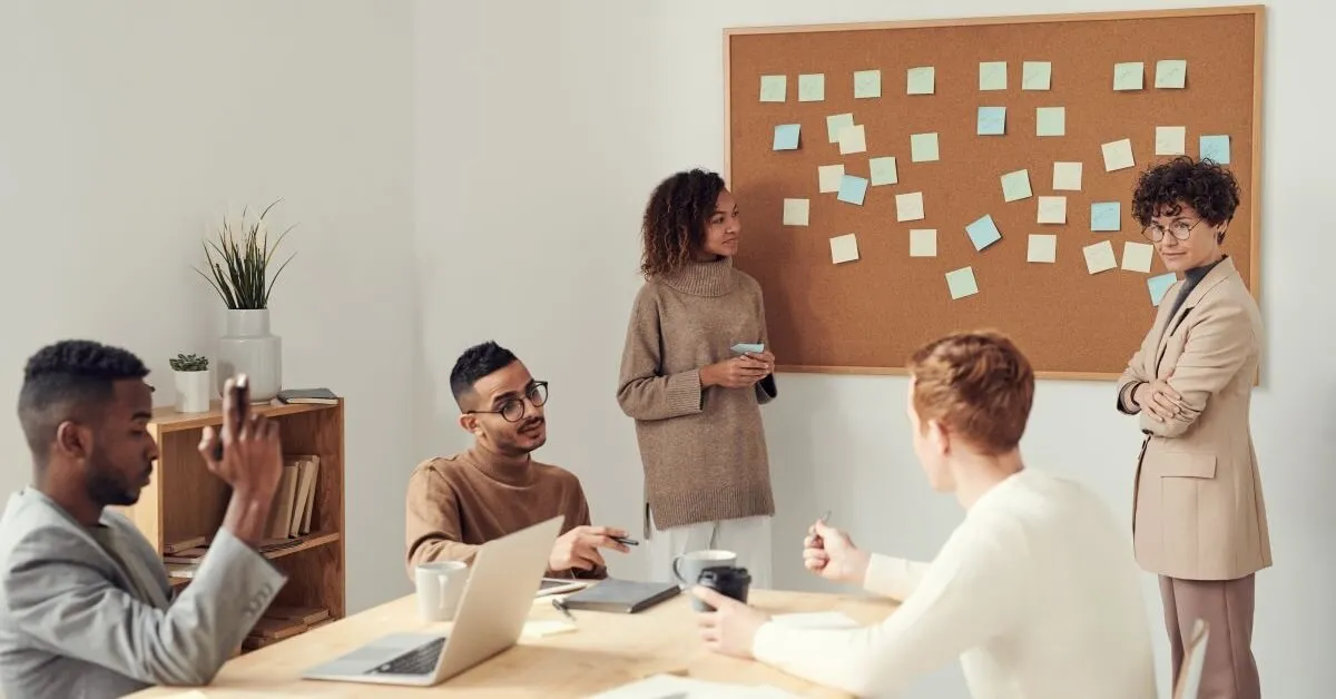 A team of people planning out the strategy to mature their GRC program