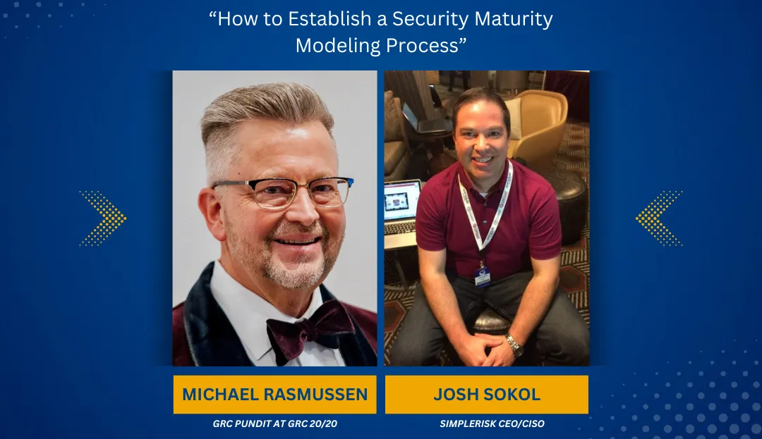 Josh Sokol and Michael Rasmussen presenting on How to Model Security Maturity in Your Organization