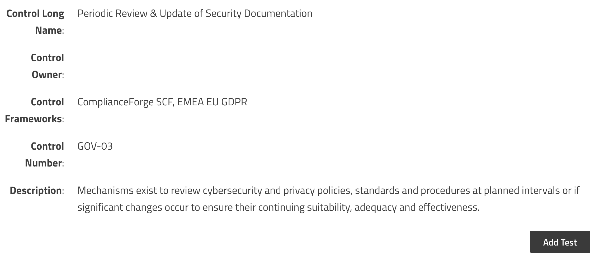 Periodic Review & Update of Security Documentation